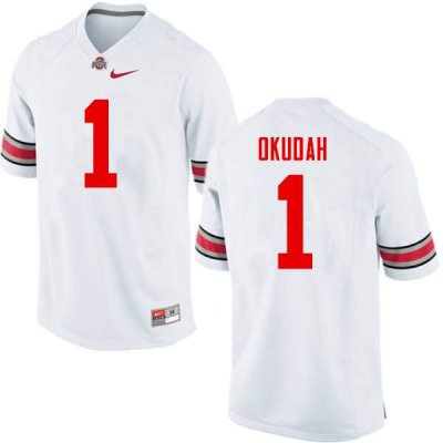 NCAA Ohio State Buckeyes Men's #1 Jeffrey Okudah White Nike Football College Jersey HUN6745DR